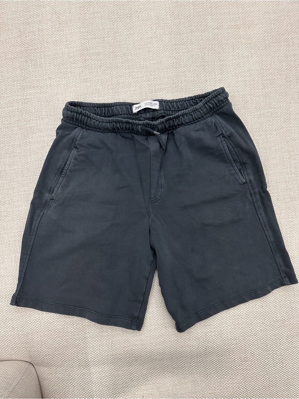 Zara Black Elastic Waist Drawstring Shorts